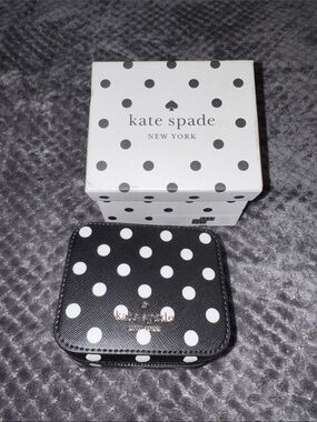 kate spade Black & White Polka Dot Jewelry Case with Box